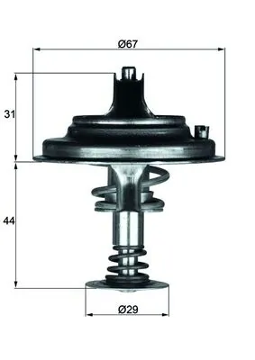 Thermostat, liquide de refroidissement MAHLE TX 26 80D