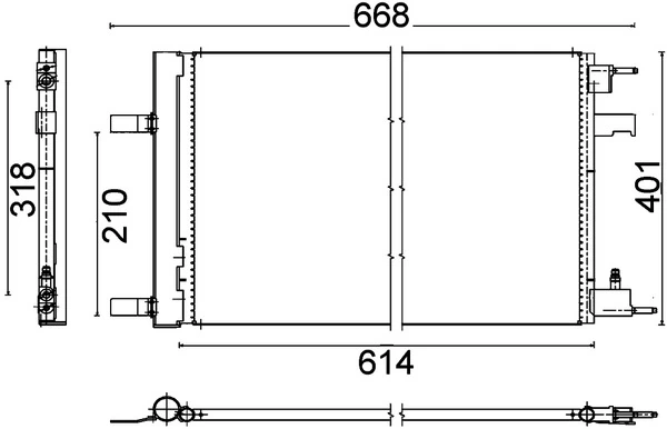 Condenseur, climatisation MAHLE AC 637 000P