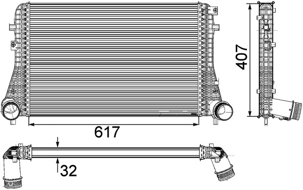 Intercooler, échangeur MAHLE CI 208 000P