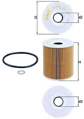 MAHLE OX156D — Фільтр оливний двигуна BMW (вир-во Knecht-Mahle)