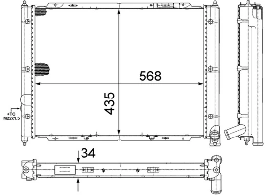 Radiateur, refroidissement du moteur MAHLE CR 361 000S