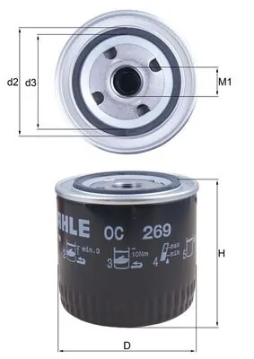 MAHLE OC269 — Фільтр оливний двигуна (вир-во Knecht-Mahle)