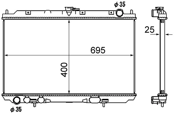 Radiateur, refroidissement du moteur MAHLE CR 1876 000S