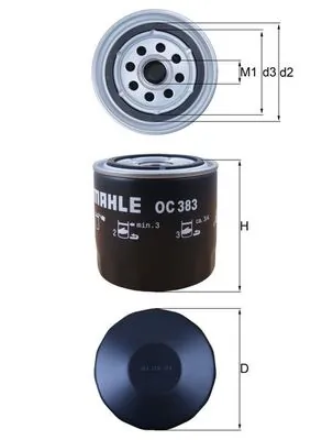 MAHLE OC383 — Оливний фільтр
