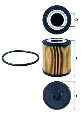 MAHLE OX182D — Фільтр оливний двигуна OPEL ASTRA G 1.8 98-, VECTRA B, C 2.5-3.2 95- (вир-во KNECHT-MAHLE)