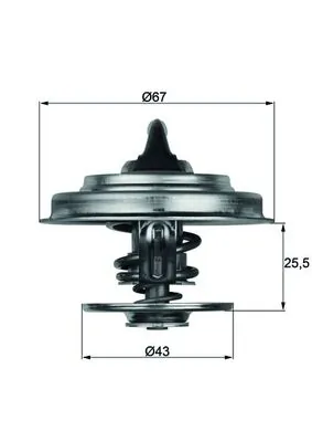 Thermostat, liquide de refroidissement MAHLE TX 18 75D