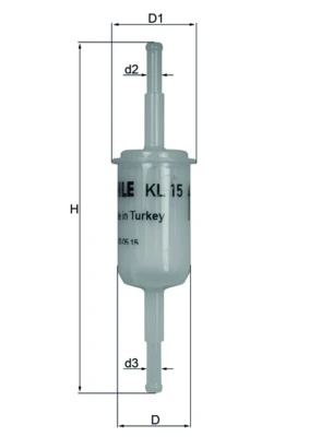 MAHLE KL15OF — Фільтр паливний (вир-во Knecht-Mahle)