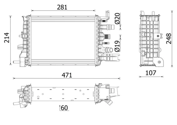 Radiateur, refroidissement du moteur MAHLE CR 2632 000P