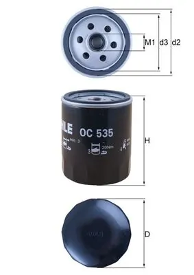 MAHLE OC535 — Фільтр оливний двигуна (вир-во Knecht-Mahle)