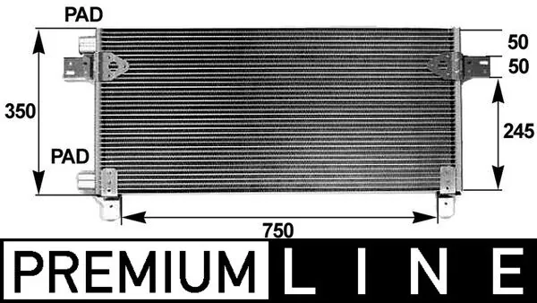 Condenseur, climatisation MAHLE AC 282 000P