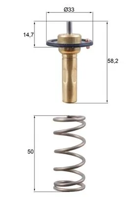 Thermostat, liquide de refroidissement MAHLE TX 265 89D