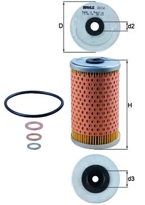 MAHLE OX34D — Фільтр оливний двигуна (вир-во Knecht-Mahle)