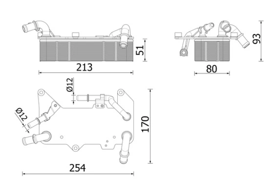 Radiateur d'huile de boîte automatique MAHLE CLC 286 000P