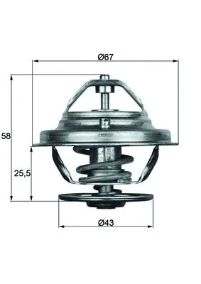 Thermostat, liquide de refroidissement MAHLE TX 19 75D