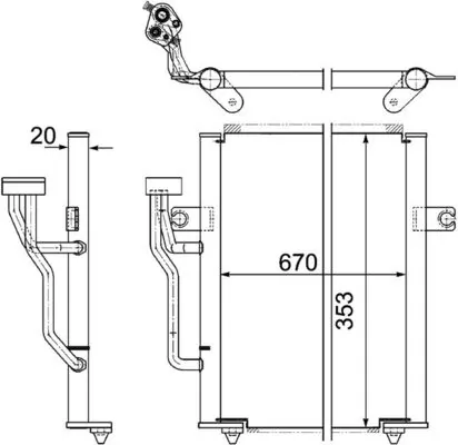 Condenseur, climatisation MAHLE AC 458 000P