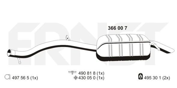 Silencieux arrière ERNST 366007