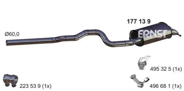 Silencieux arrière ERNST 177139