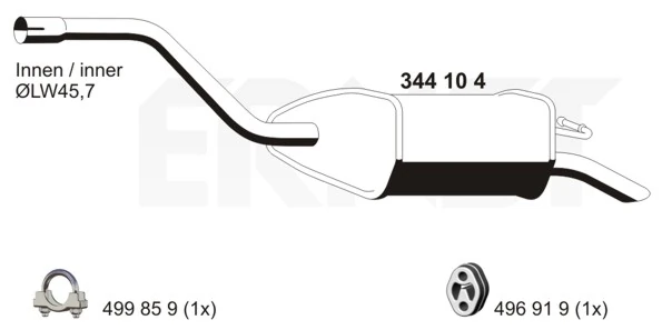 Silencieux arrière ERNST 344104
