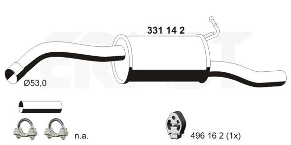 Silencieux arrière ERNST 331142