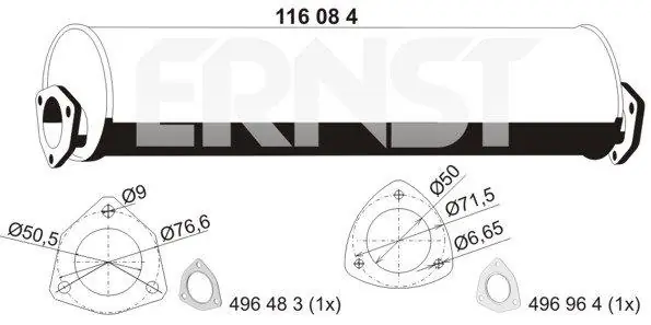 Silencieux arrière ERNST 116084