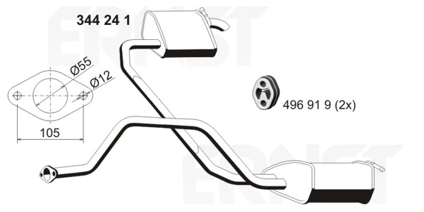Silencieux arrière ERNST 344241