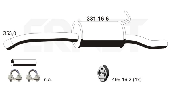 Silencieux arrière ERNST 331166