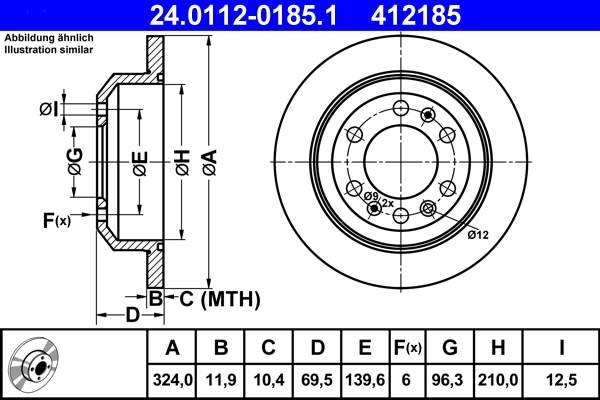 Disque de frein ATE 24.0112-0185.1