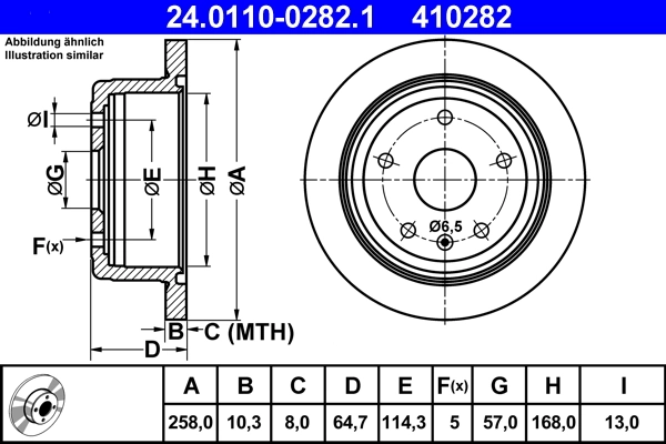Disque de frein ATE 24.0110-0282.1