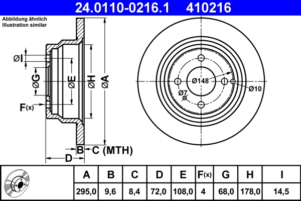 Disque de frein ATE 24.0110-0216.1
