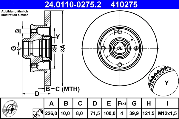 Disque de frein ATE 24.0110-0275.2
