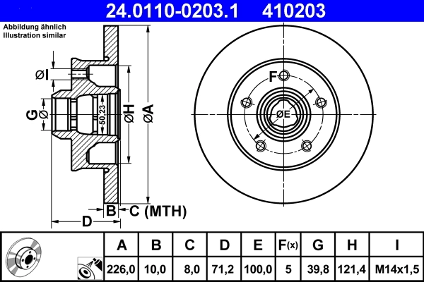 Disque de frein ATE 24.0110-0203.1
