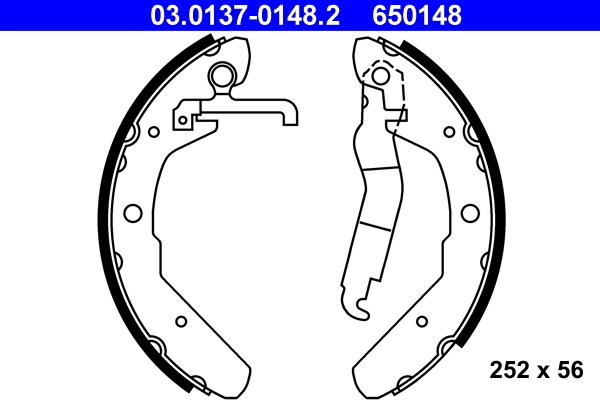 Jeu de mâchoires de frein ATE 03.0137-0148.2