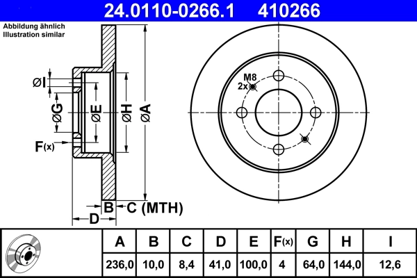 Disque de frein ATE 24.0110-0266.1