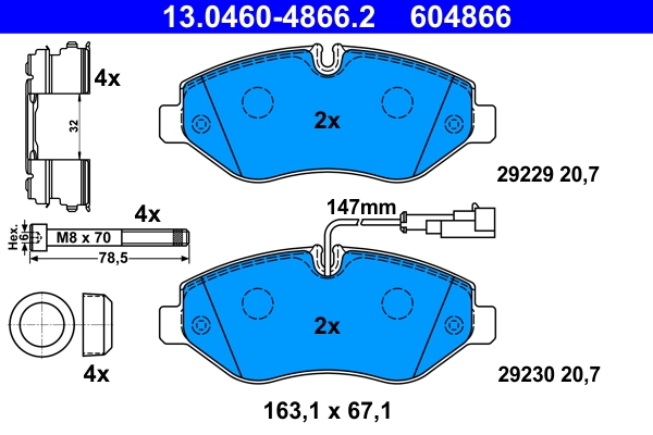 Kit de plaquettes de frein, frein a disque