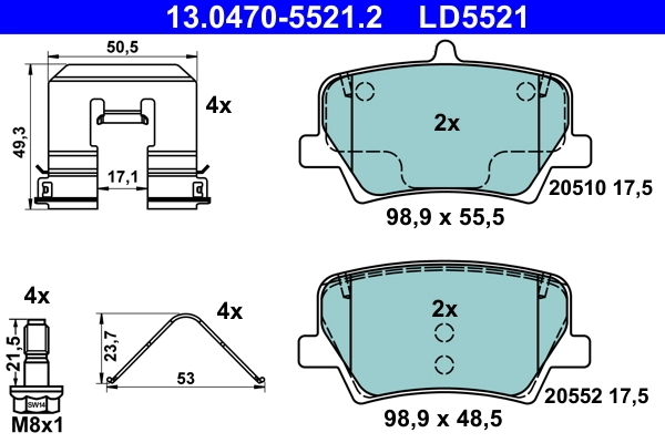 Kit de plaquettes de frein, frein a disque