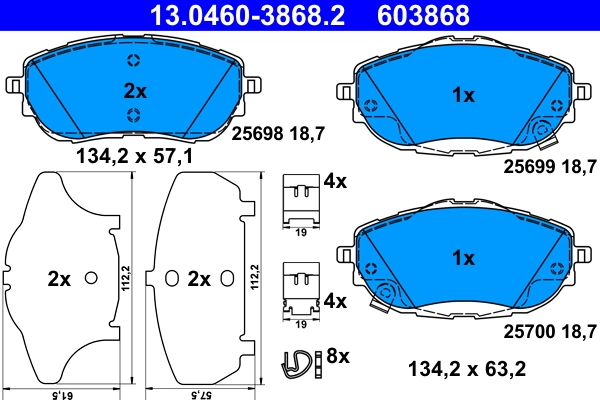 Kit de plaquettes de frein, frein a disque