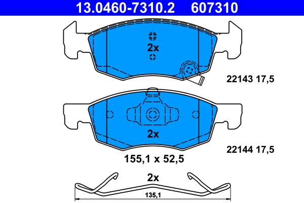 Kit de plaquettes de frein, frein a disque