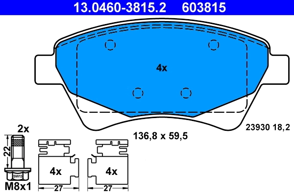 Kit de plaquettes de frein, frein a disque
