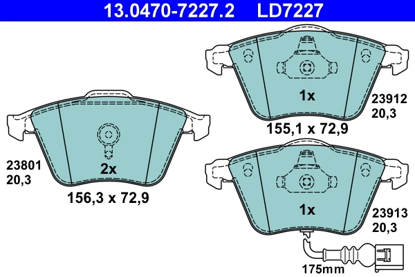 Kit de plaquettes de frein, frein a disque