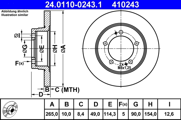 Disque de frein ATE 24.0110-0243.1