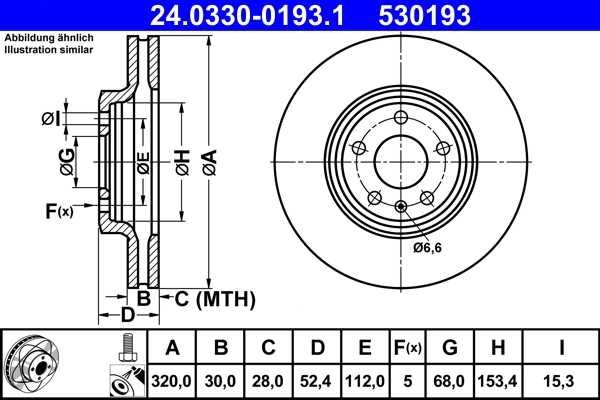 Disque de frein ATE 24.0330-0193.1