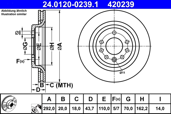 Disque de frein ATE 24.0120-0239.1