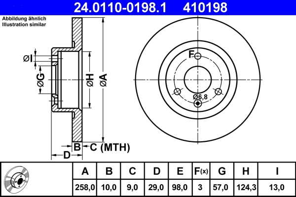 Disque de frein ATE 24.0110-0198.1