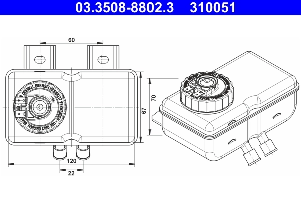 Fluid Reservoir, brake fluid