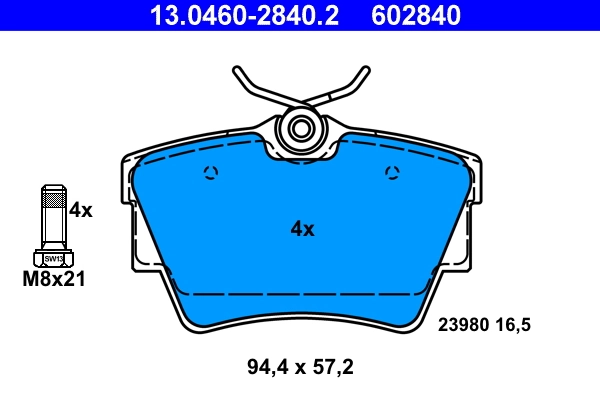 Kit de plaquettes de frein, frein a disque