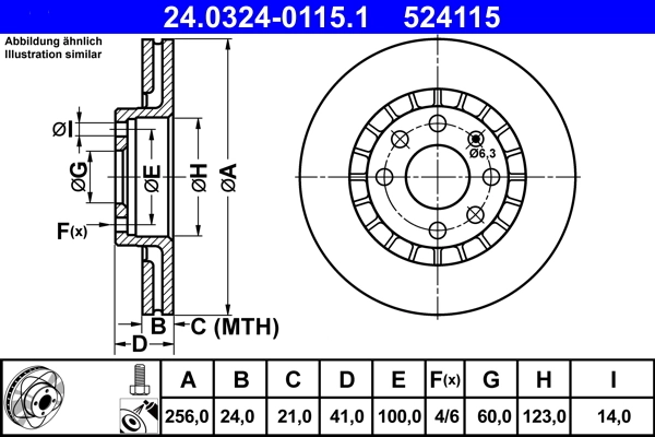 Disque de frein ATE 24.0324-0115.1