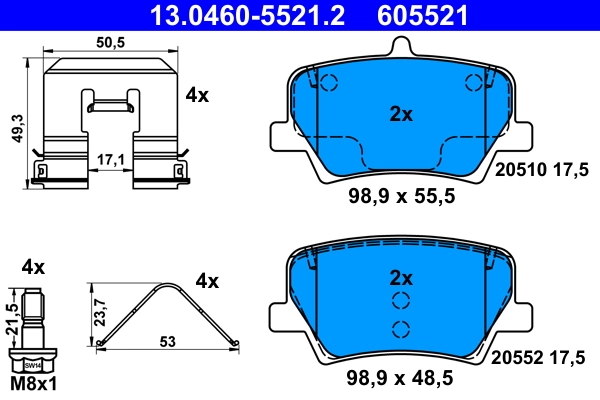 Kit de plaquettes de frein, frein a disque