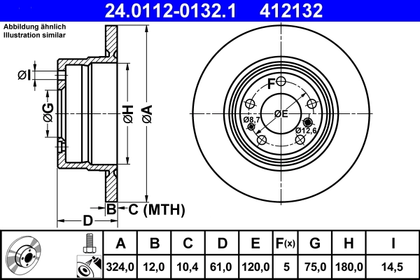 Disque de frein ATE 24.0112-0132.1