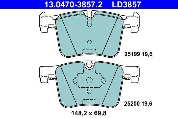 Bremsscheiben-Bremsbeläge-Kit ATE 13.0470-3857.2 BMW 34 10 6 799 801 Ansicht 1