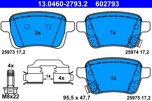 Kit de plaquettes de frein, frein a disque